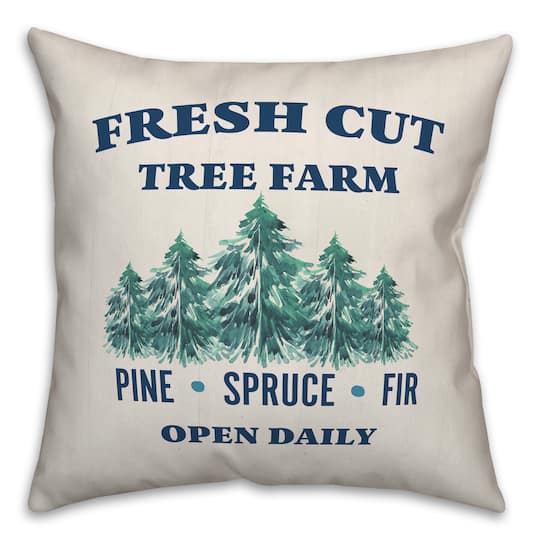 Fresh Cut Tree Farm 18x18 Throw Pillow